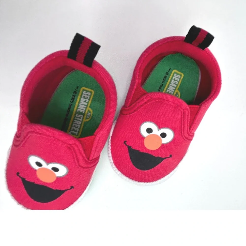 Sesame Street Elmo Infant Shoes Size 2 Red Slip On Sneakers Baby NWOT Kidcore